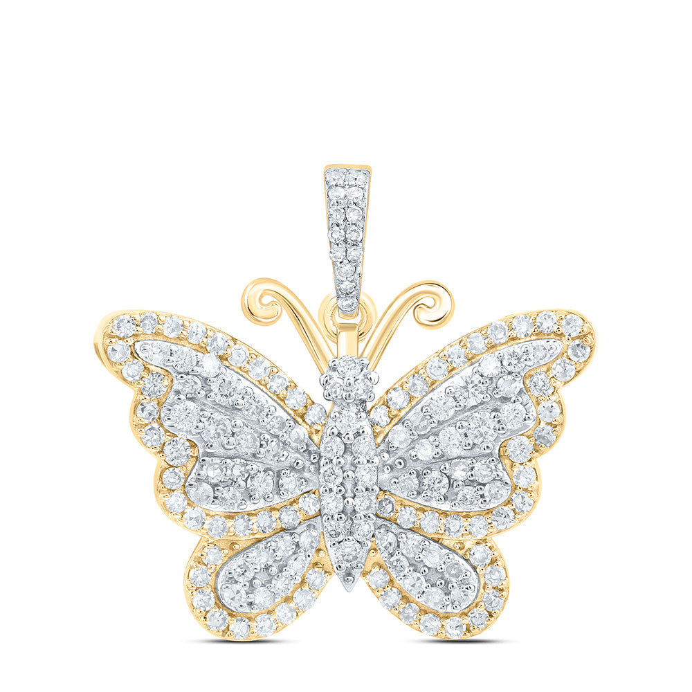3/4CTW-NAT DIA NK BUTTERFLY FASHION PENDANT Daisy Joyeria