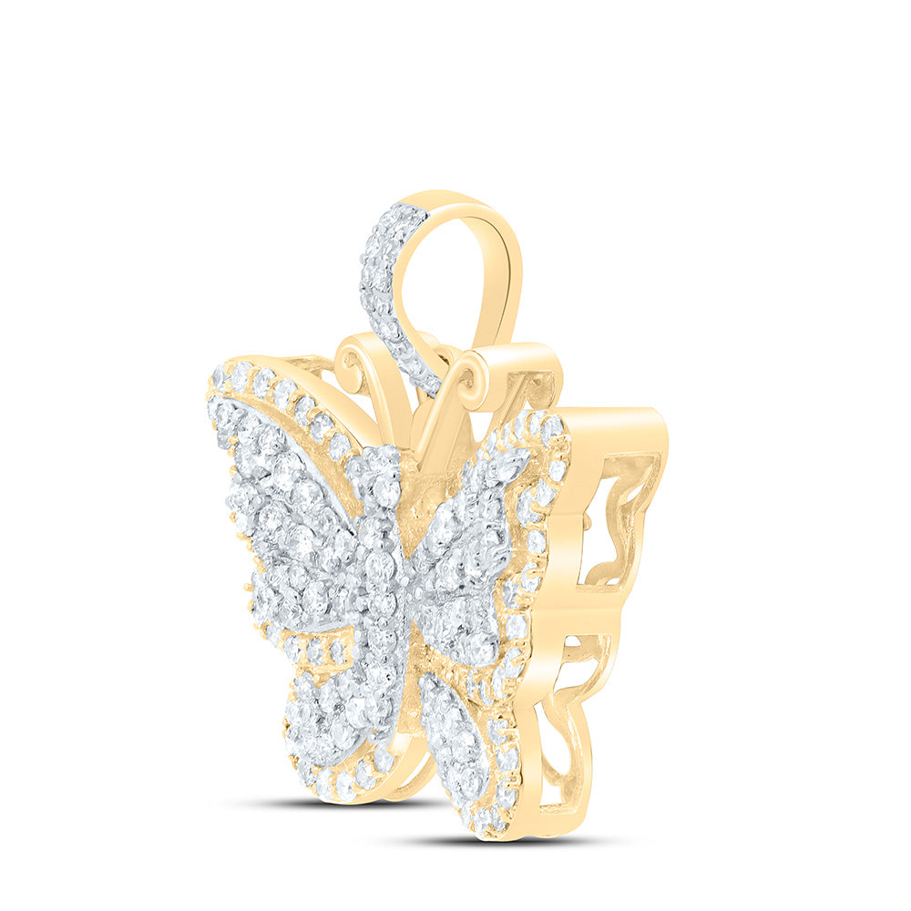 3/4CTW-NAT DIA NK BUTTERFLY FASHION PENDANT Daisy Joyeria