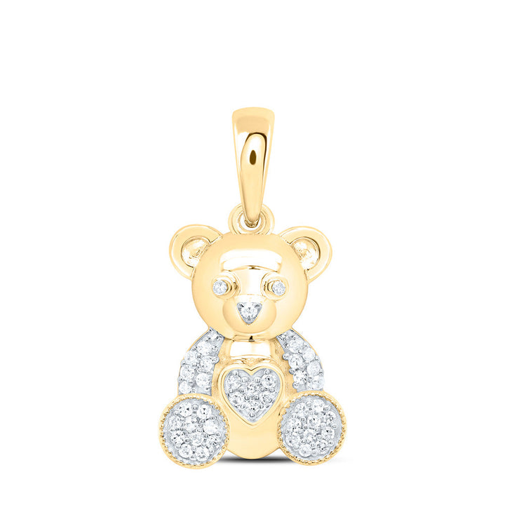 1/8CTW-NAT DIA P1 GIFT HEART TEDDY BEAR PENDANT Daisy Joyeria