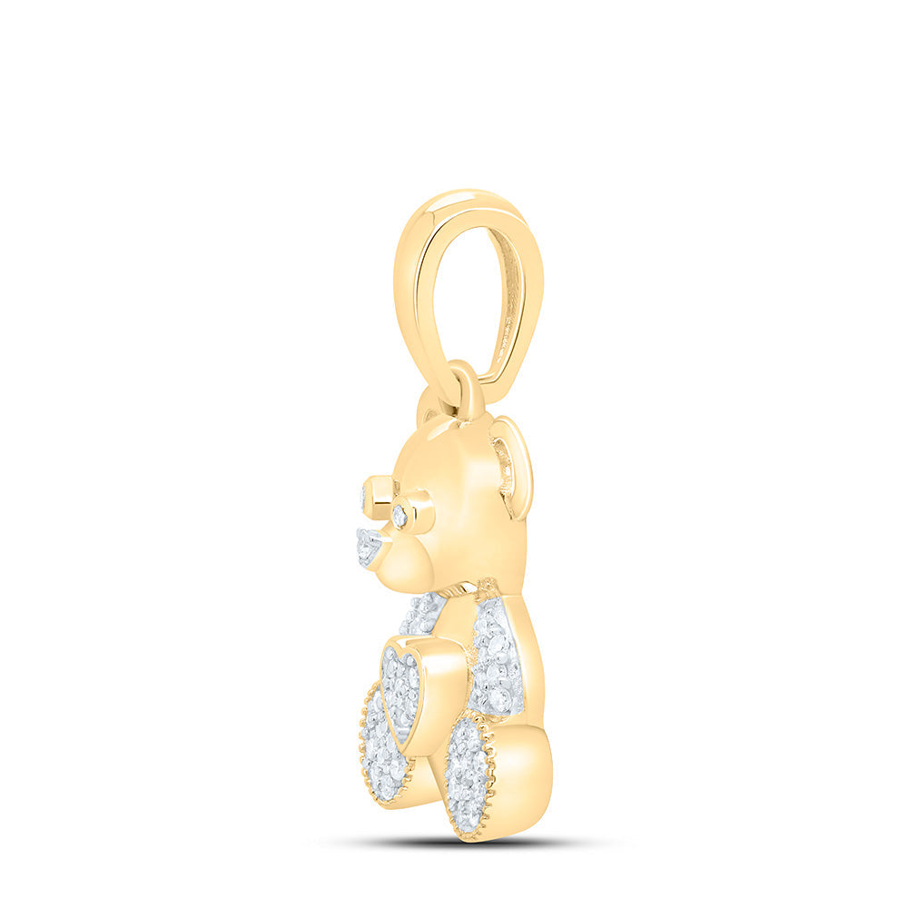 1/8CTW-NAT DIA P1 GIFT HEART TEDDY BEAR PENDANT Daisy Joyeria