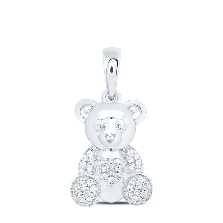 1/8CTW-NAT DIA P1 GIFT HEART TEDDY BEAR PENDANT Daisy Joyeria