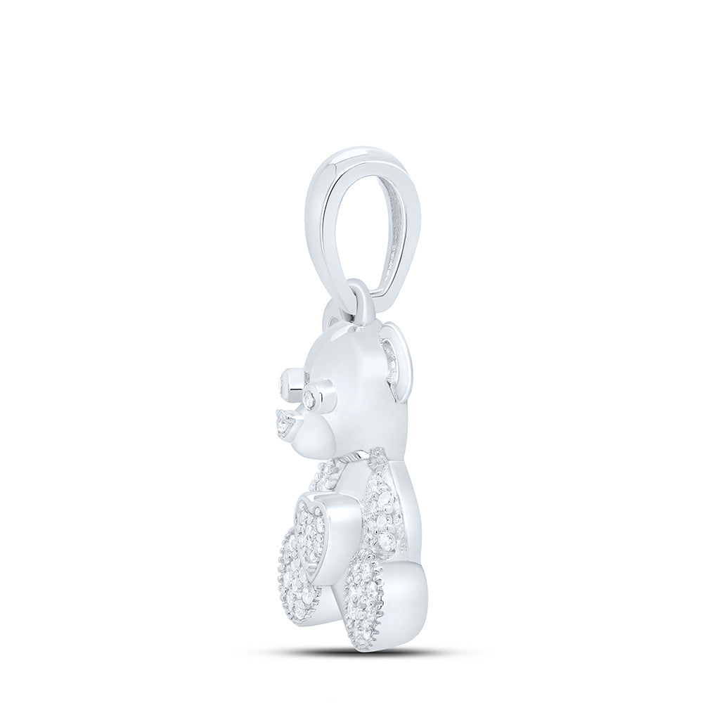 1/8CTW-NAT DIA P1 GIFT HEART TEDDY BEAR PENDANT Daisy Joyeria