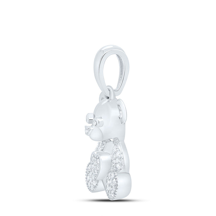 1/8CTW-NAT DIA P1 GIFT HEART TEDDY BEAR PENDANT Daisy Joyeria