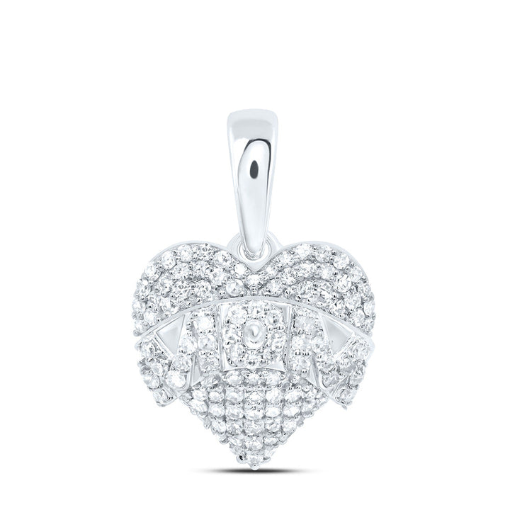 1/3CTW-NAT DIA P1 GIFT "MOM" HEART PENDANT Daisy Joyeria