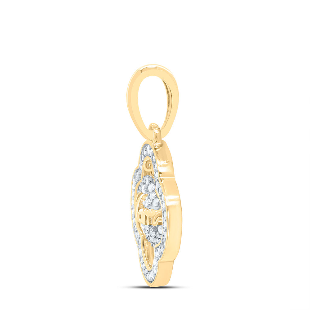 1/5CTW-NAT DIA P1 GIFT "MOM" CLOVER PENDANT Daisy Joyeria