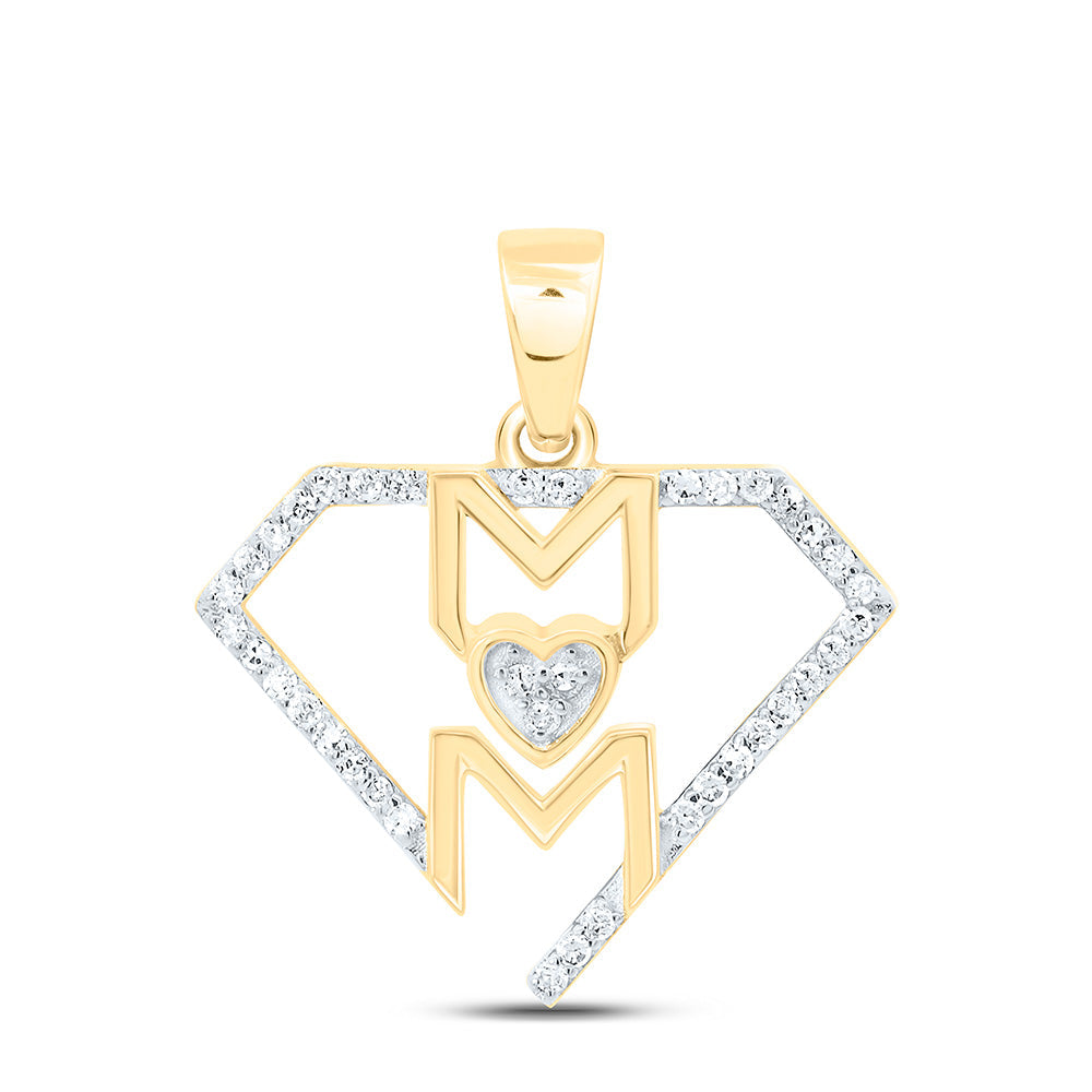 1/8CTW-NAT DIA P1 GIFT SUPER MOM HEART PENDANT Daisy Joyeria