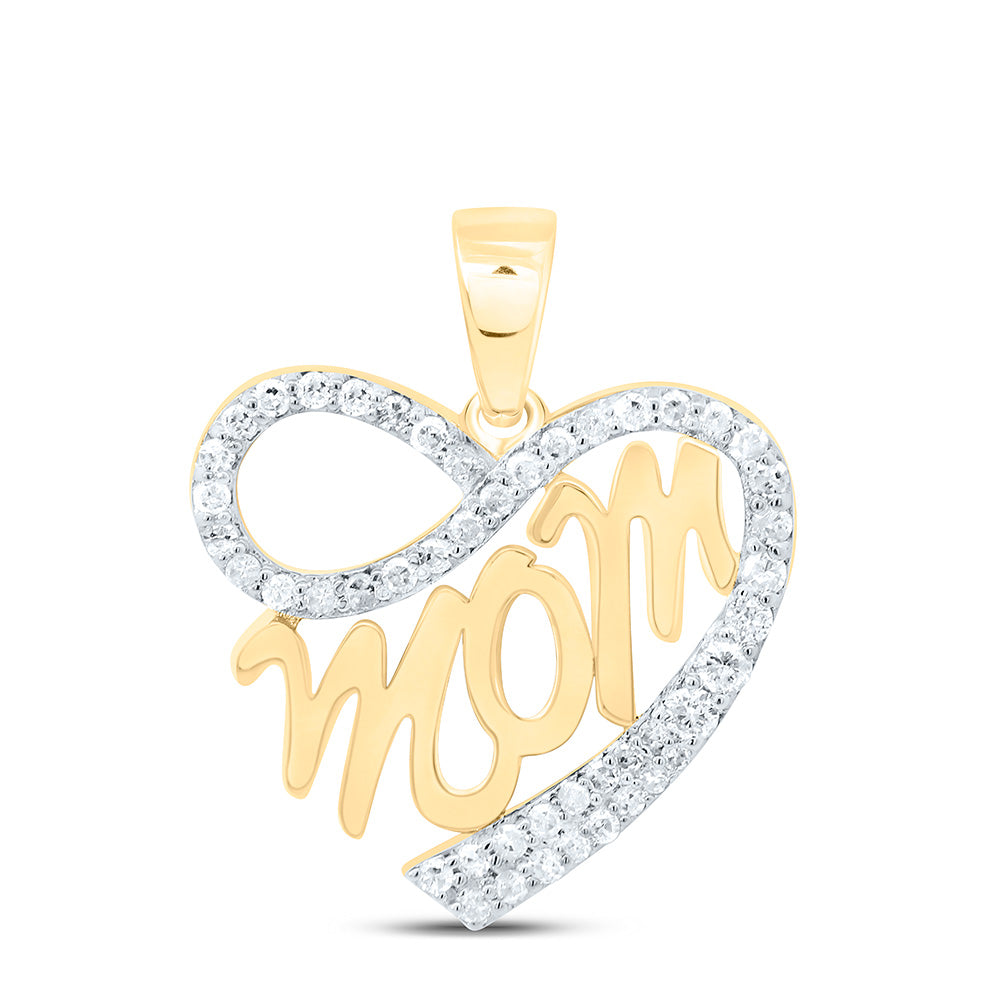 1/5CTW-NAT DIA P1 GIFT MOM HEART INIFINITY PENDANT Daisy Joyeria