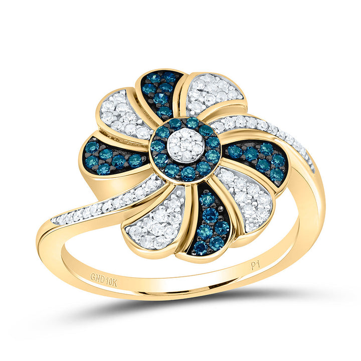 3/8CTW-NAT DIA P1 GIFT BLUE DIAMOND RING Daisy Joyeria