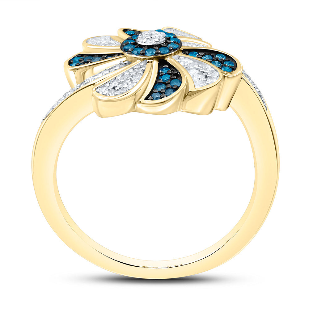 3/8CTW-NAT DIA P1 GIFT BLUE DIAMOND RING Daisy Joyeria
