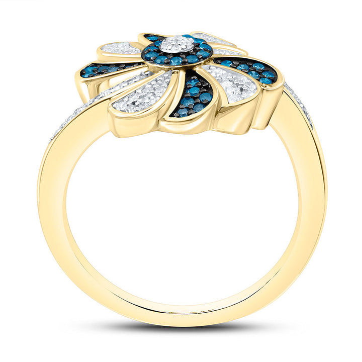 3/8CTW-NAT DIA P1 GIFT BLUE DIAMOND RING Daisy Joyeria