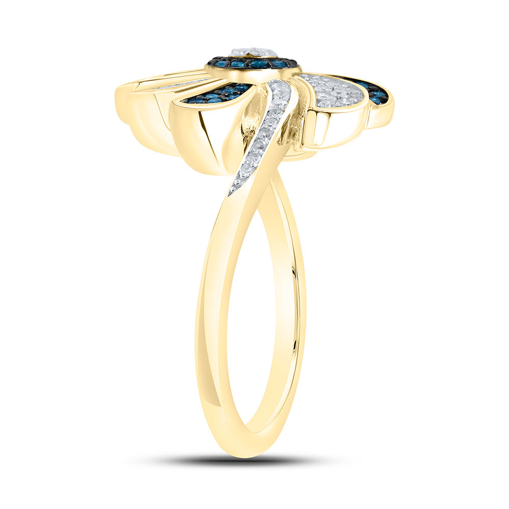 3/8CTW-NAT DIA P1 GIFT BLUE DIAMOND RING Daisy Joyeria
