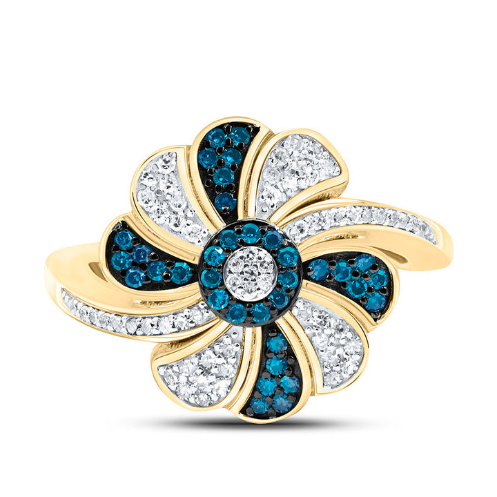 3/8CTW-NAT DIA P1 GIFT BLUE DIAMOND RING Daisy Joyeria