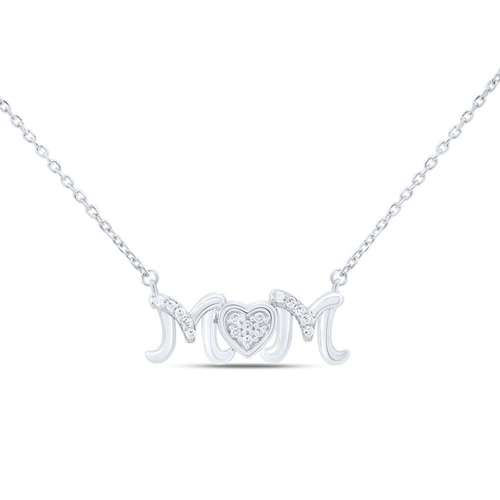 1/12CTW-NAT DIA P2 GIFT HEART "MOM" NECKLACE (18 INCH) Daisy Joyeria