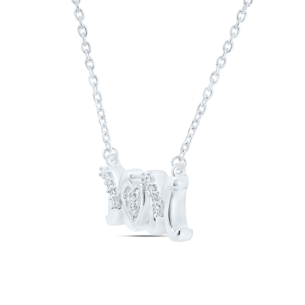 1/12CTW-NAT DIA P2 GIFT HEART "MOM" NECKLACE (18 INCH) Daisy Joyeria