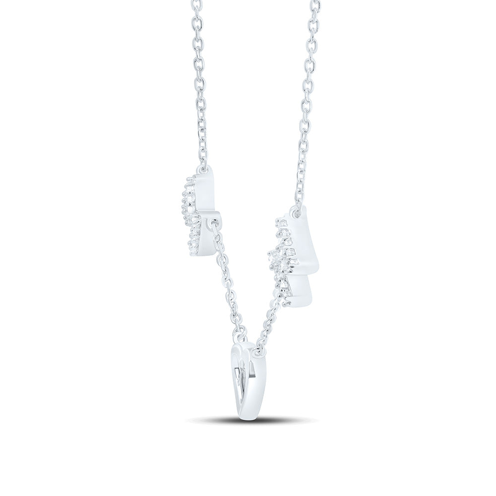1/8CTW-NAT DIA P2 GIFT HEART "MOM" NECKLACE (18 INCH) Daisy Joyeria
