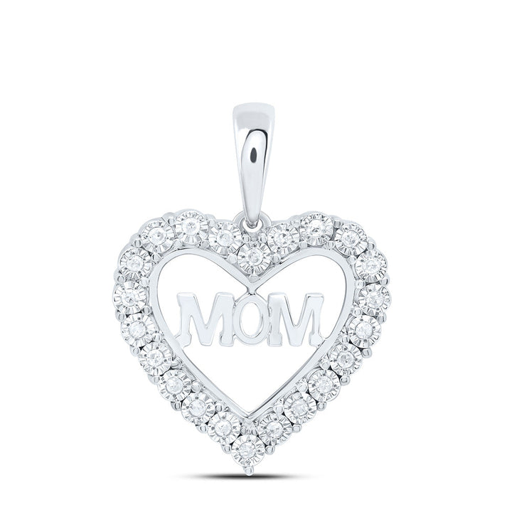1/10CTW-NAT DIA P1 GIFT "MOM" HEART FANUK PENDANT Daisy Joyeria