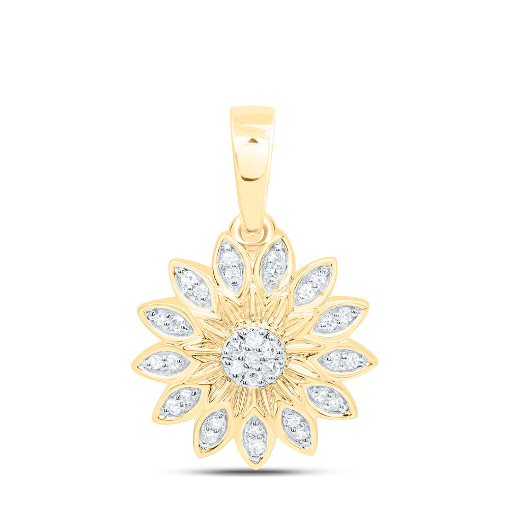 1/10CTW-NAT DIA P1 GIFT FLOWER PENDANT Daisy Joyeria