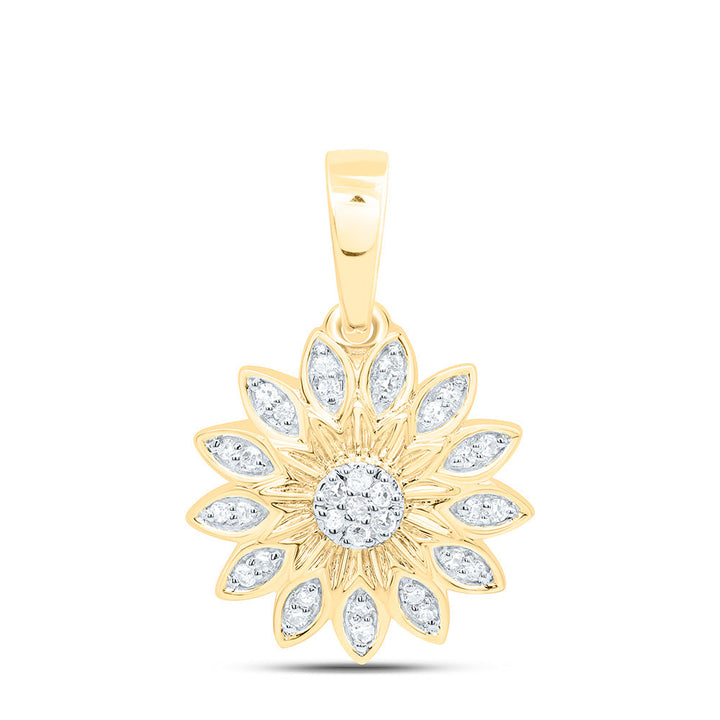1/10CTW-NAT DIA P1 GIFT FLOWER PENDANT Daisy Joyeria