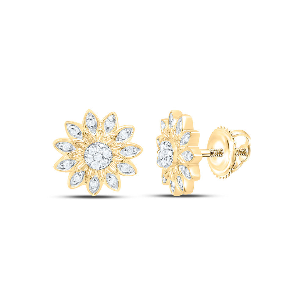 1/10CTW-NAT DIA P1 GIFT FLOWER EARRING Daisy Joyeria