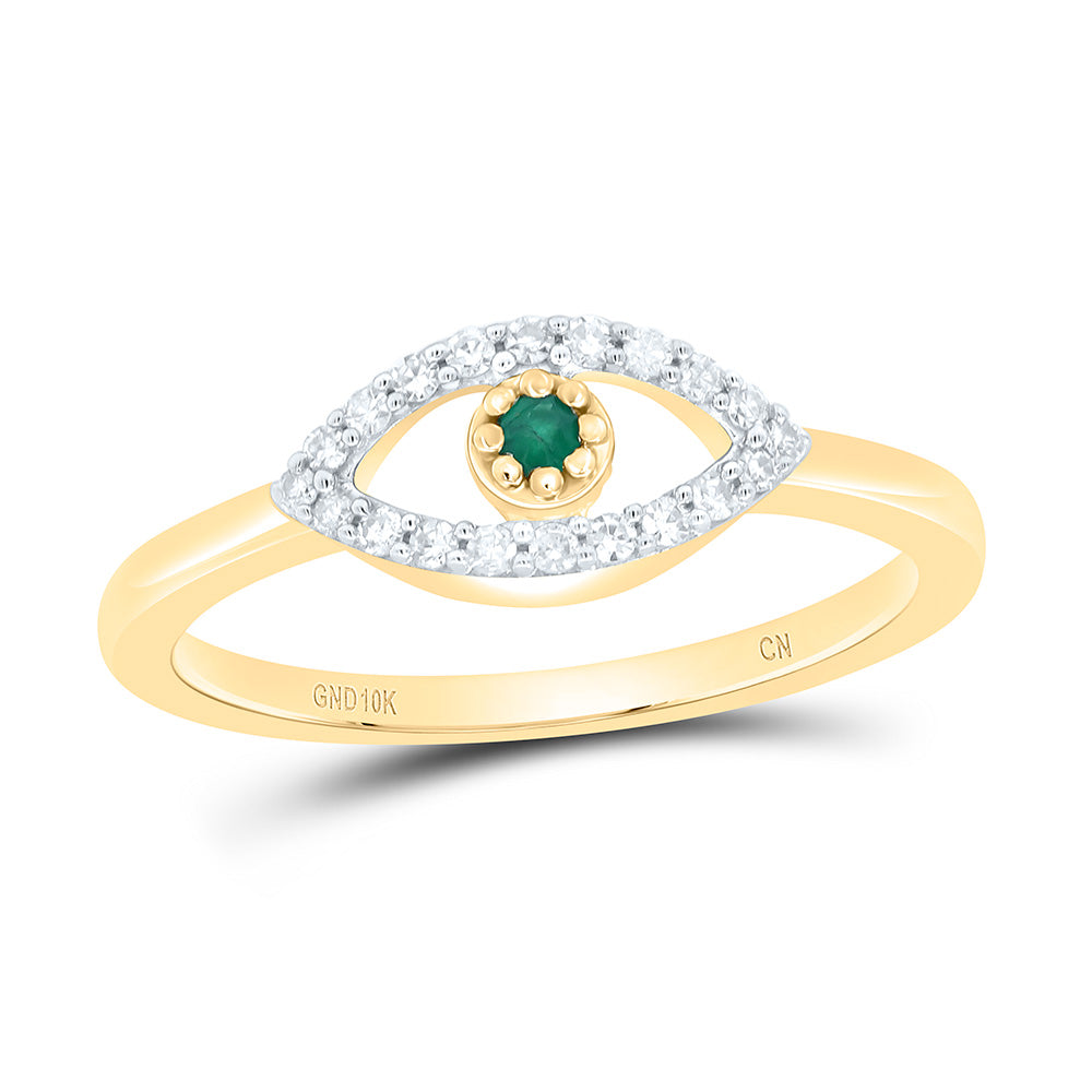 1/8CTW-NAT DIA CN 1.8MM-RD-EM NAT GEM EVIL EYE RING Daisy Joyeria