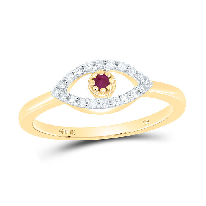 1/8CTW-NAT DIA CN 1.8MM-RD-RU NAT GEM EVIL EYE RING Daisy Joyeria