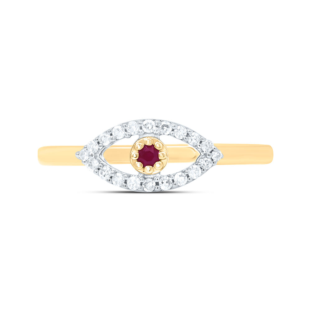 1/8CTW-NAT DIA CN 1.8MM-RD-RU NAT GEM EVIL EYE RING Daisy Joyeria
