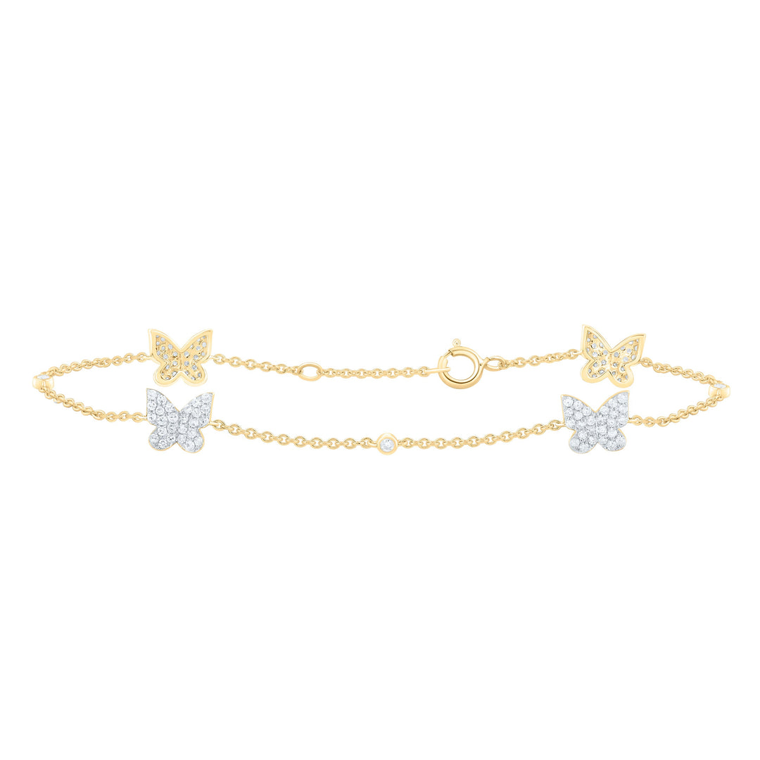 1/2CTW-NAT DIA CN FASHION BUTTERFLY BRACELET (7 INCH) Daisy Joyeria