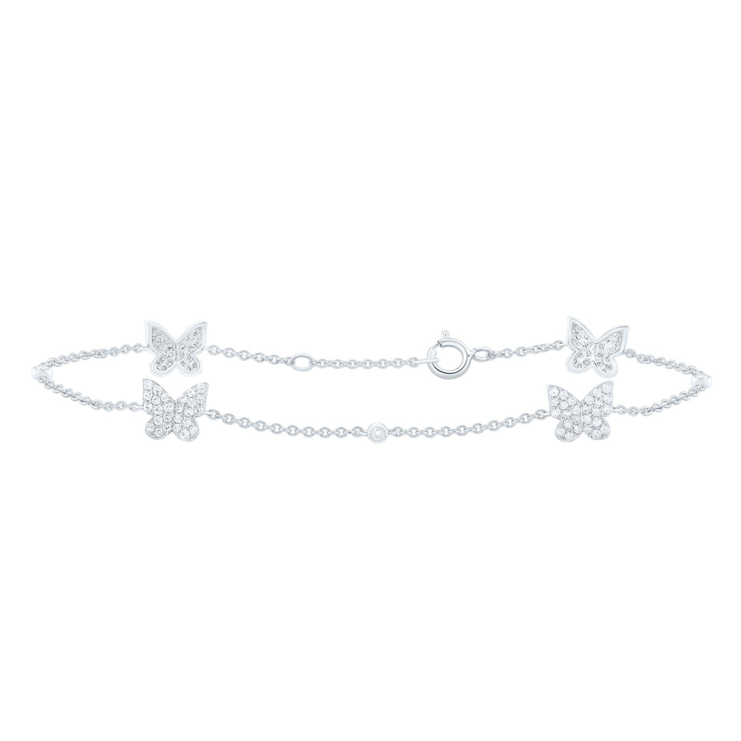 1/2CTW-NAT DIA CN FASHION BUTTERFLY BRACELET (7 INCH) Daisy Joyeria