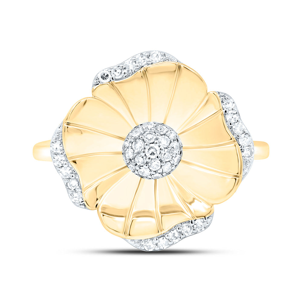 1/5CTW-NAT DIA CN FASHION FLOWER RING Daisy Joyeria