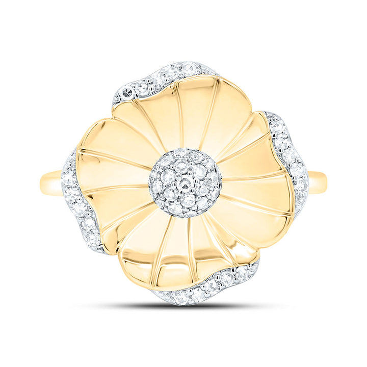 1/5CTW-NAT DIA CN FASHION FLOWER RING Daisy Joyeria