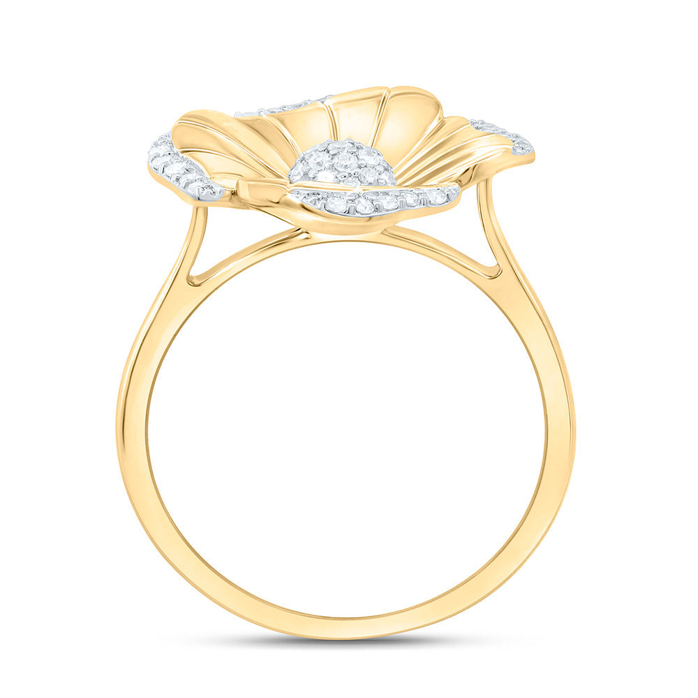 1/5CTW-NAT DIA CN FASHION FLOWER RING Daisy Joyeria