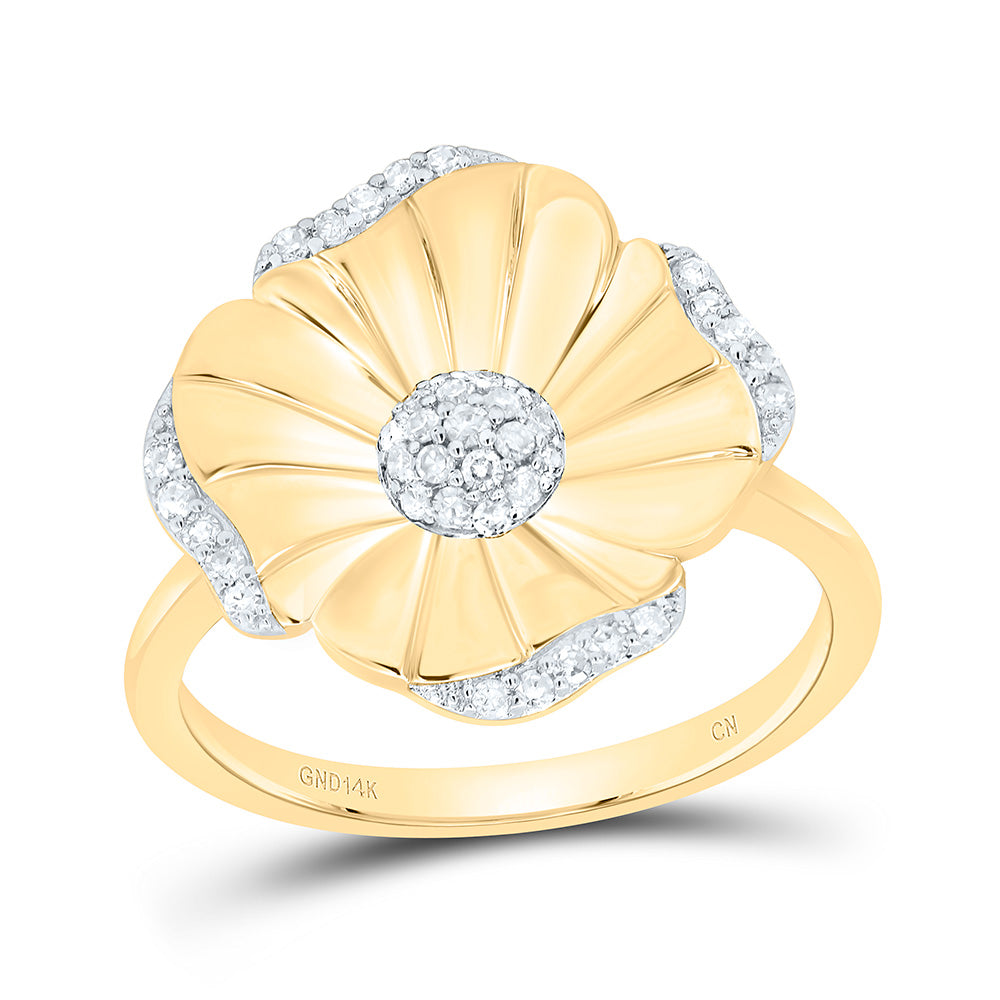 1/5CTW-NAT DIA CN FASHION FLOWER RING Daisy Joyeria