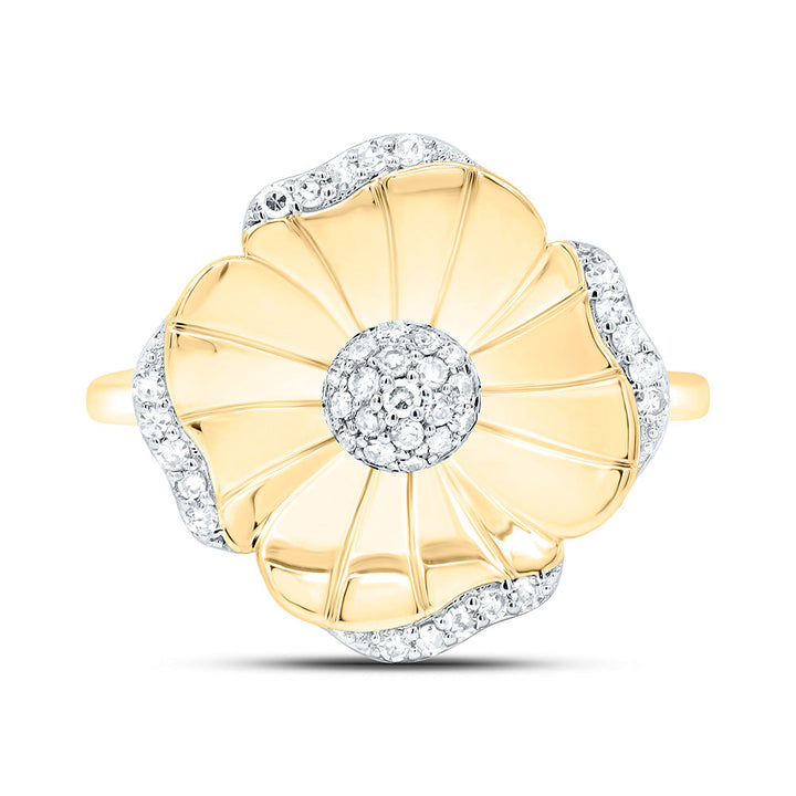 1/5CTW-NAT DIA CN FASHION FLOWER RING Daisy Joyeria