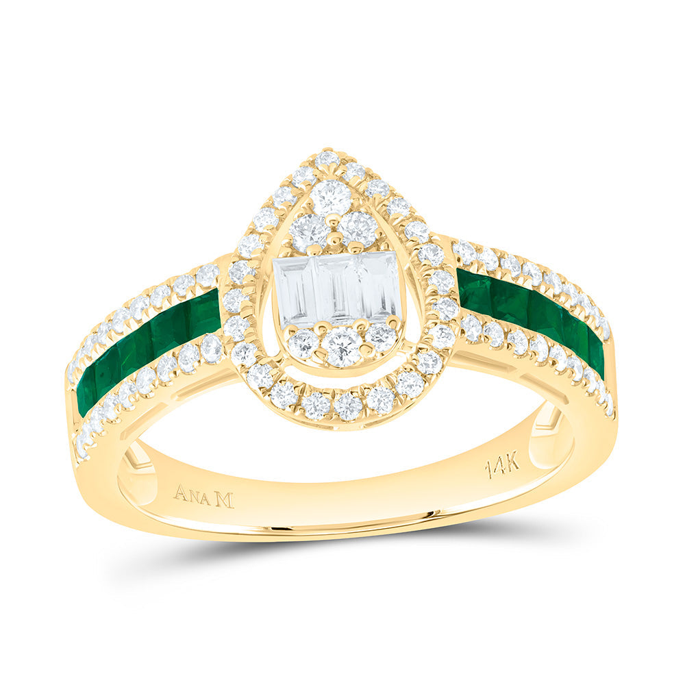 1/2CTW-NAT DIA ANA M 1/2CTW-PC-EM NAT GEM PEAR RING Daisy Joyeria