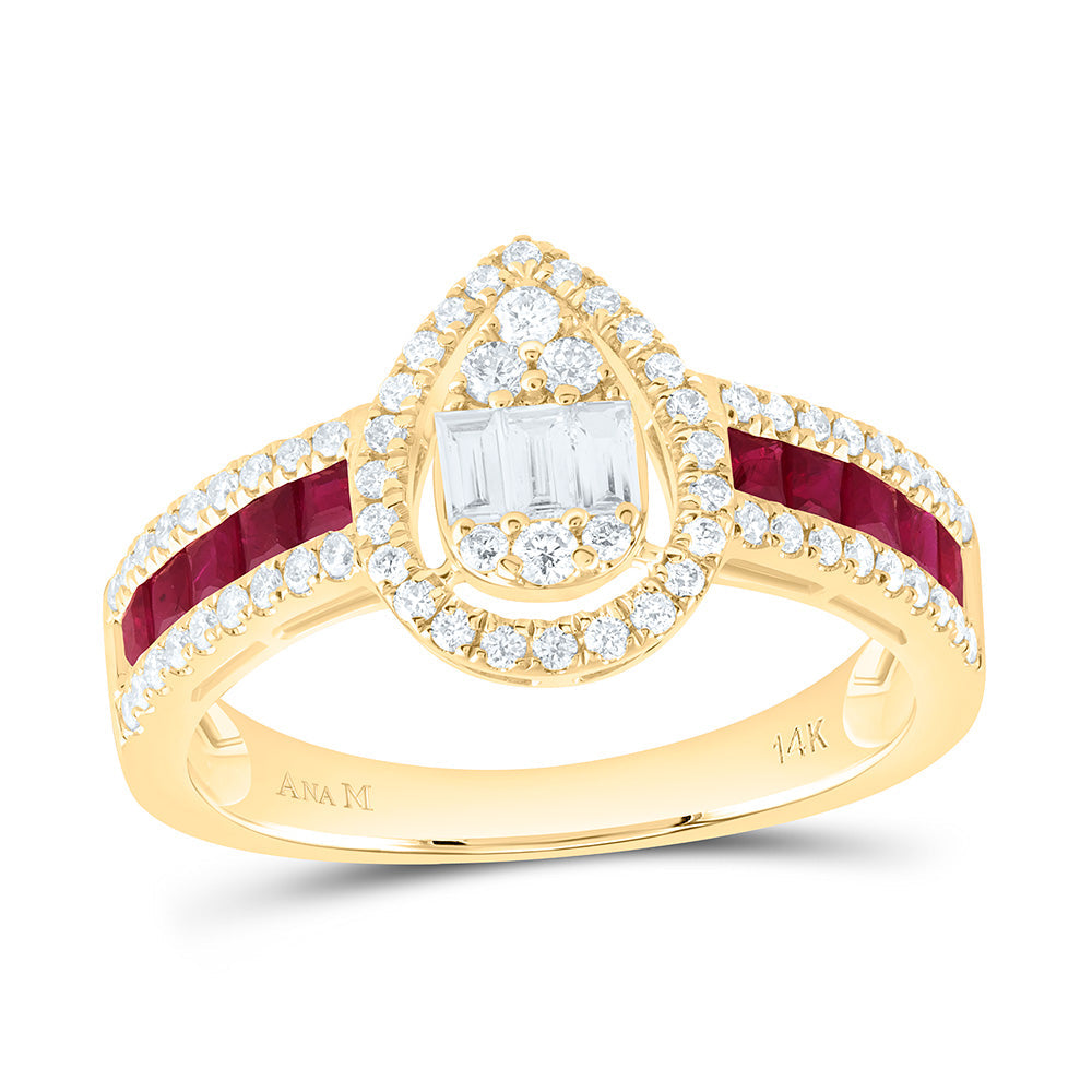 1/2CTW-NAT DIA ANA M 5/8CTW-PC-RU NAT GEM PEAR RING Daisy Joyeria