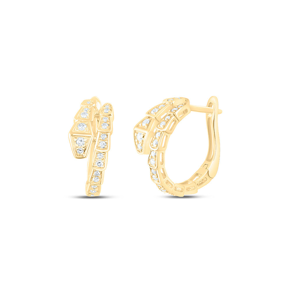 1/3CTW-NAT DIA ANA M FASHION SNAKE HOOP EARRING Daisy Joyeria