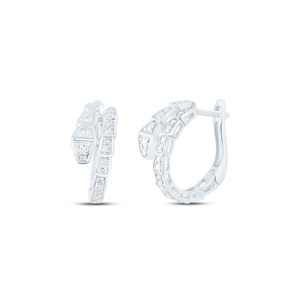 1/3CTW-NAT DIA ANA M FASHION SNAKE HOOP EARRING Daisy Joyeria