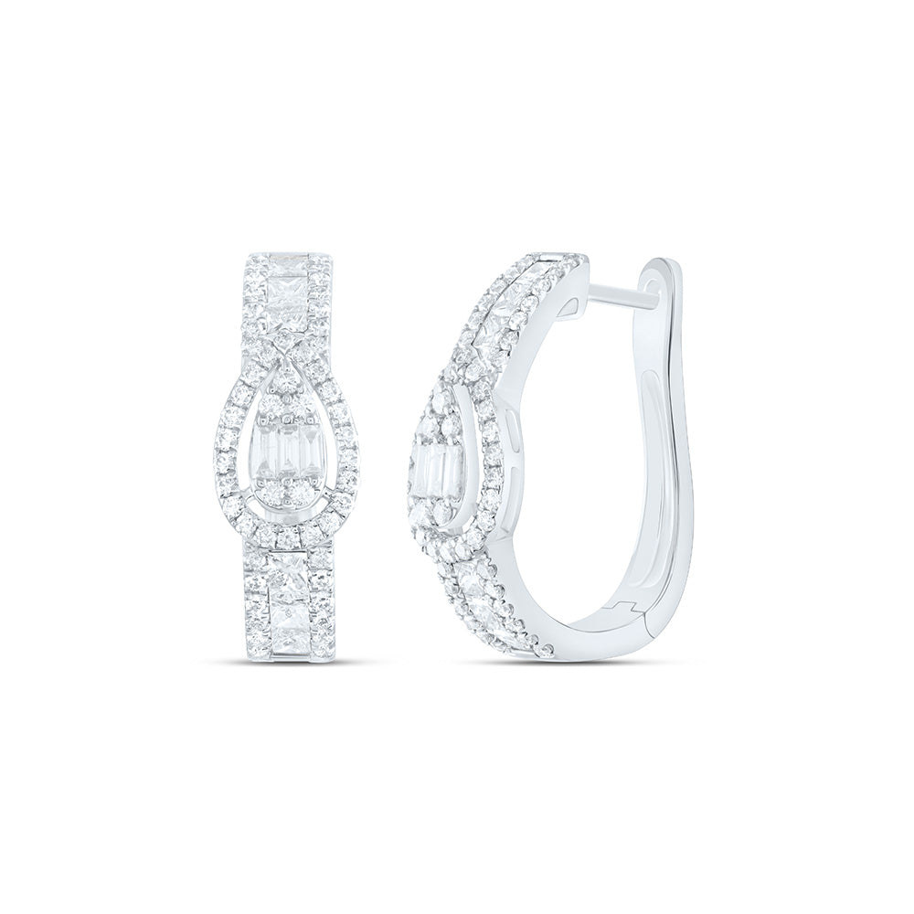 1CTW-NAT DIA ANA M FASHION PEAR EARRING Daisy Joyeria