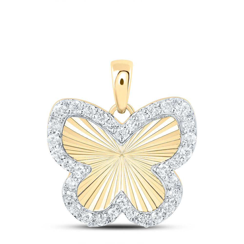 1/4CTW-NAT DIA NK FASHION BUTTERFLY PENDANT Daisy Joyeria