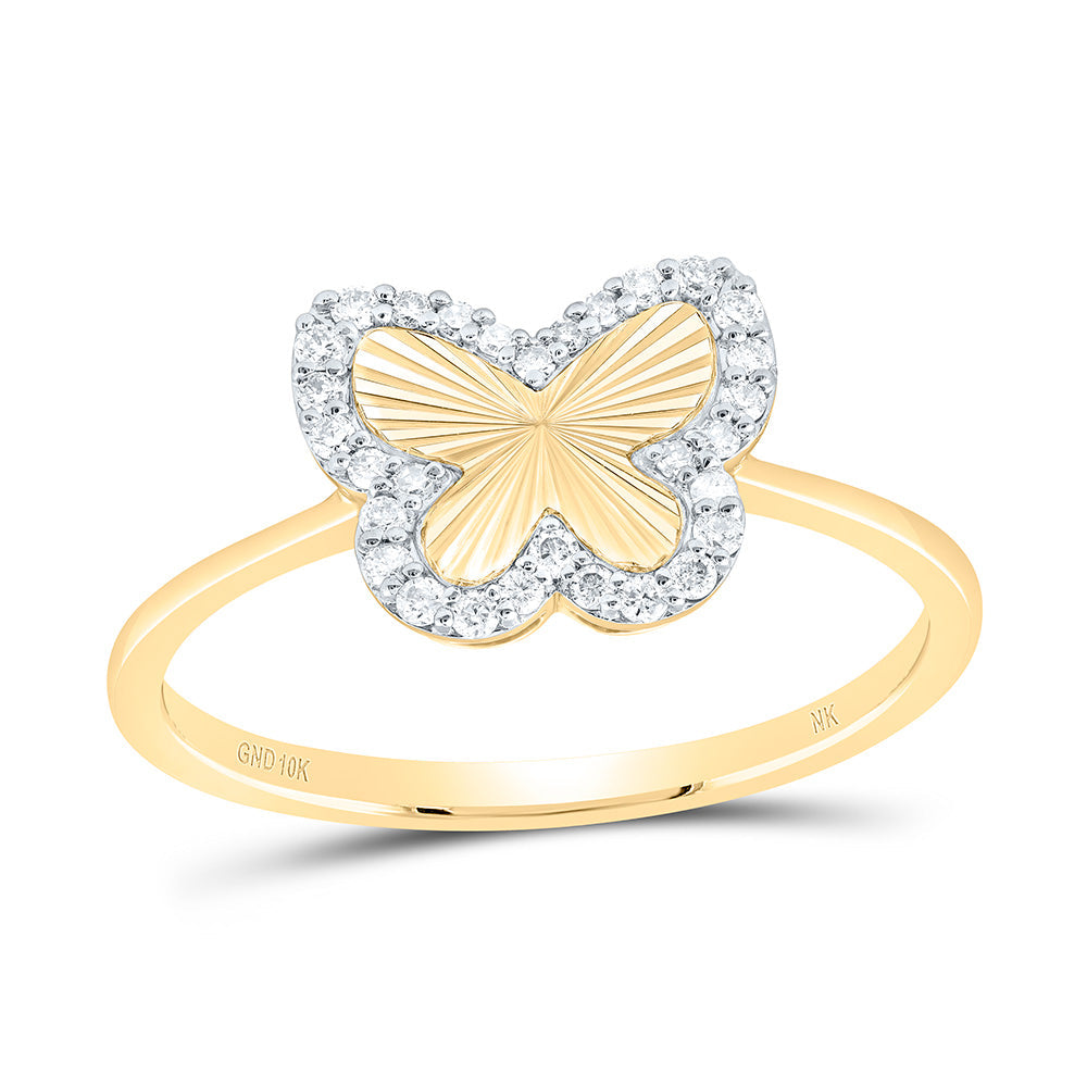 1/5CTW-NAT DIA NK FASHION BUTTERFLY RING Daisy Joyeria