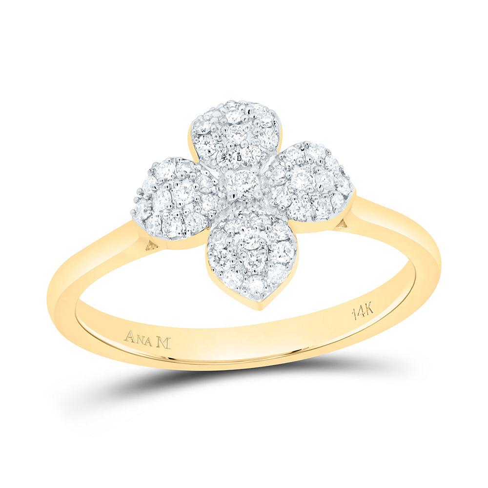 1/4CTW-NAT DIA ANA M FASHION FLOWER RING Daisy Joyeria