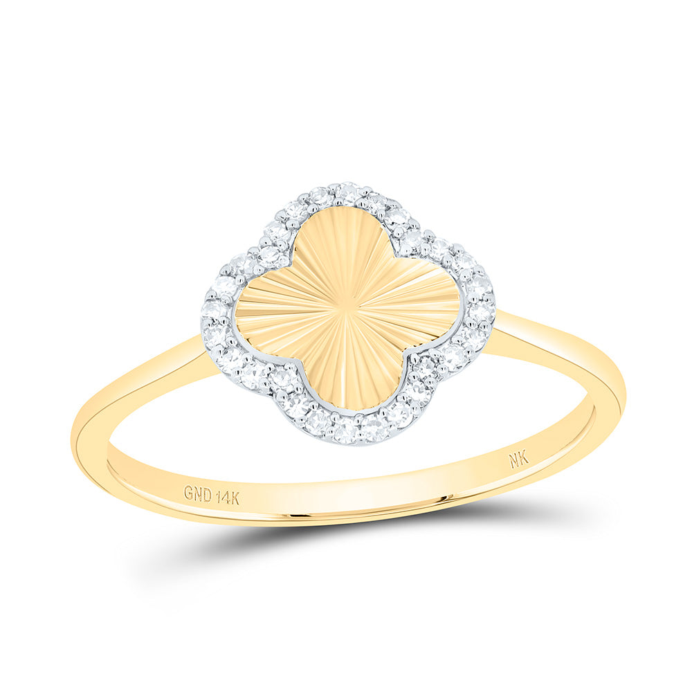 1/10CTW-NAT DIA NK GIFT CLOVER RING Daisy Joyeria