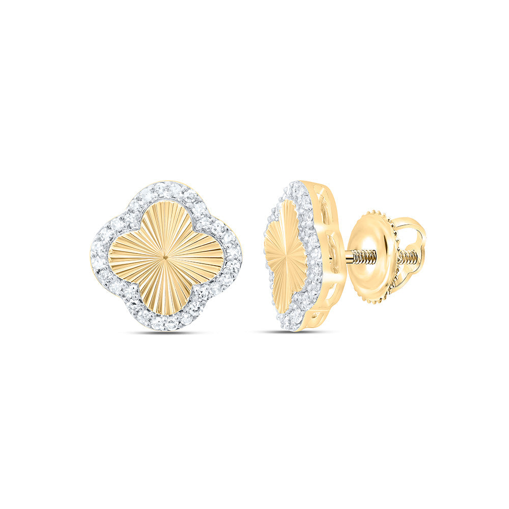 1/5CTW-NAT DIA NK GIFT CLOVER EARRING Daisy Joyeria