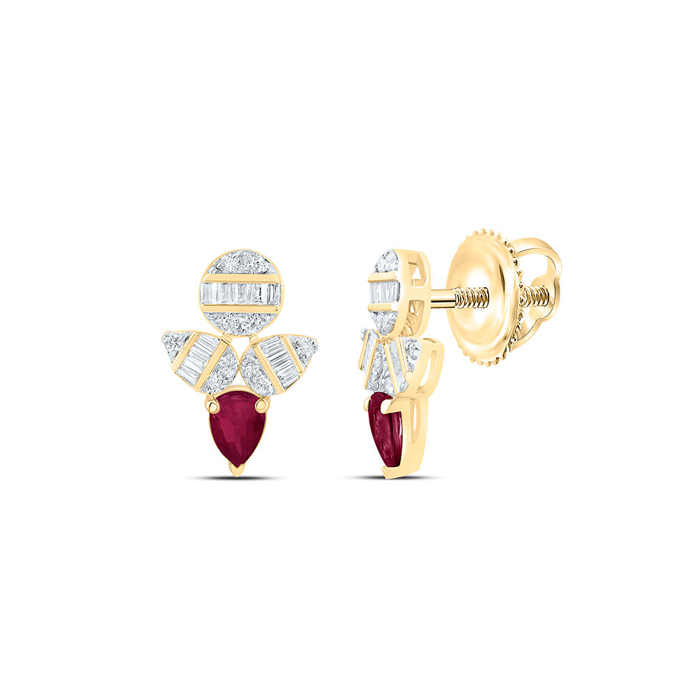 1/5CTW-NAT DIA ANA M 1/3CTW PS-RU NAT GEM  EARRING Daisy Joyeria