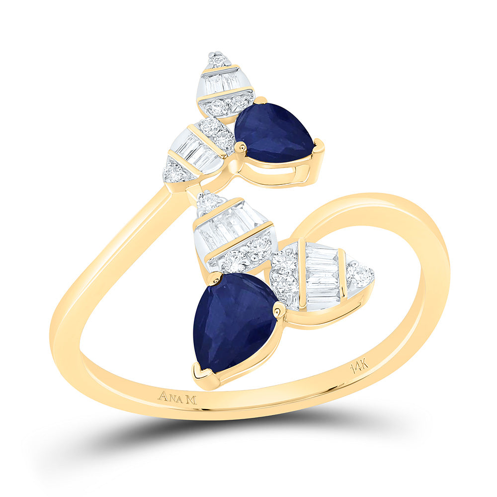 1/6CTW-NAT DIA ANA M 1/2CTW PS-BS NAT GEM  RING Daisy Joyeria