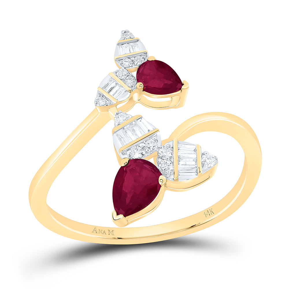 1/6CTW-NAT DIA ANA M 1/2CTW PS-RUBY NAT GEM RING Daisy Joyeria