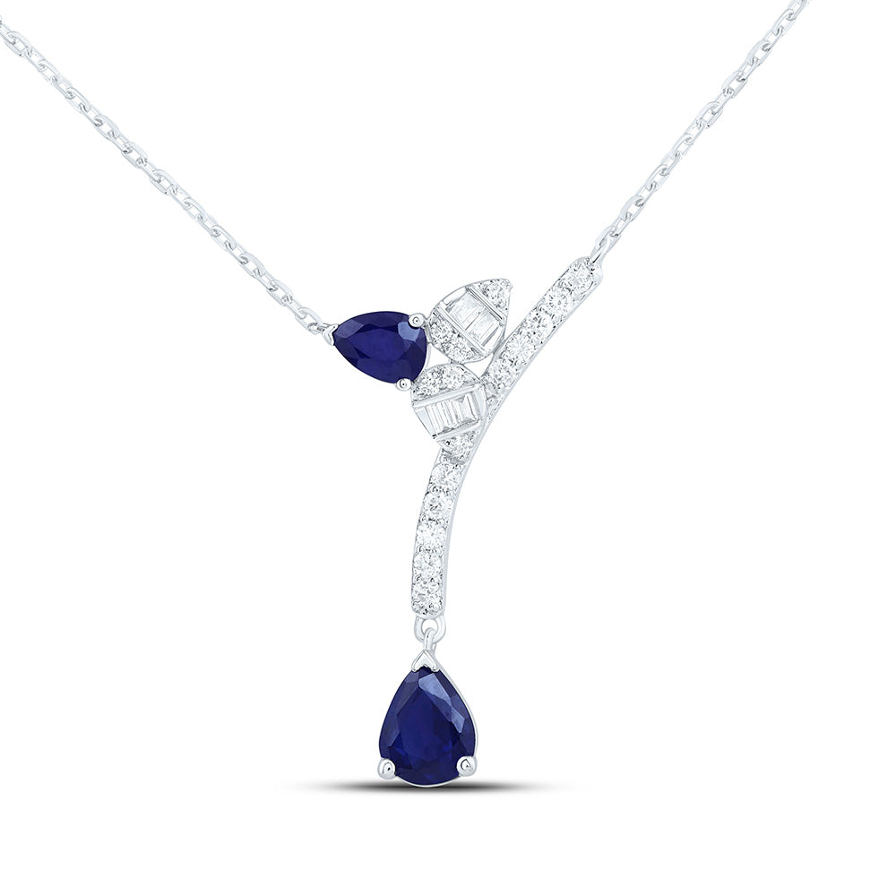 1/8CTW-NAT DIA ANA M 1/2CTW PS-BS NAT GEM PEAR NECKLACE (18 INCH) Daisy Joyeria