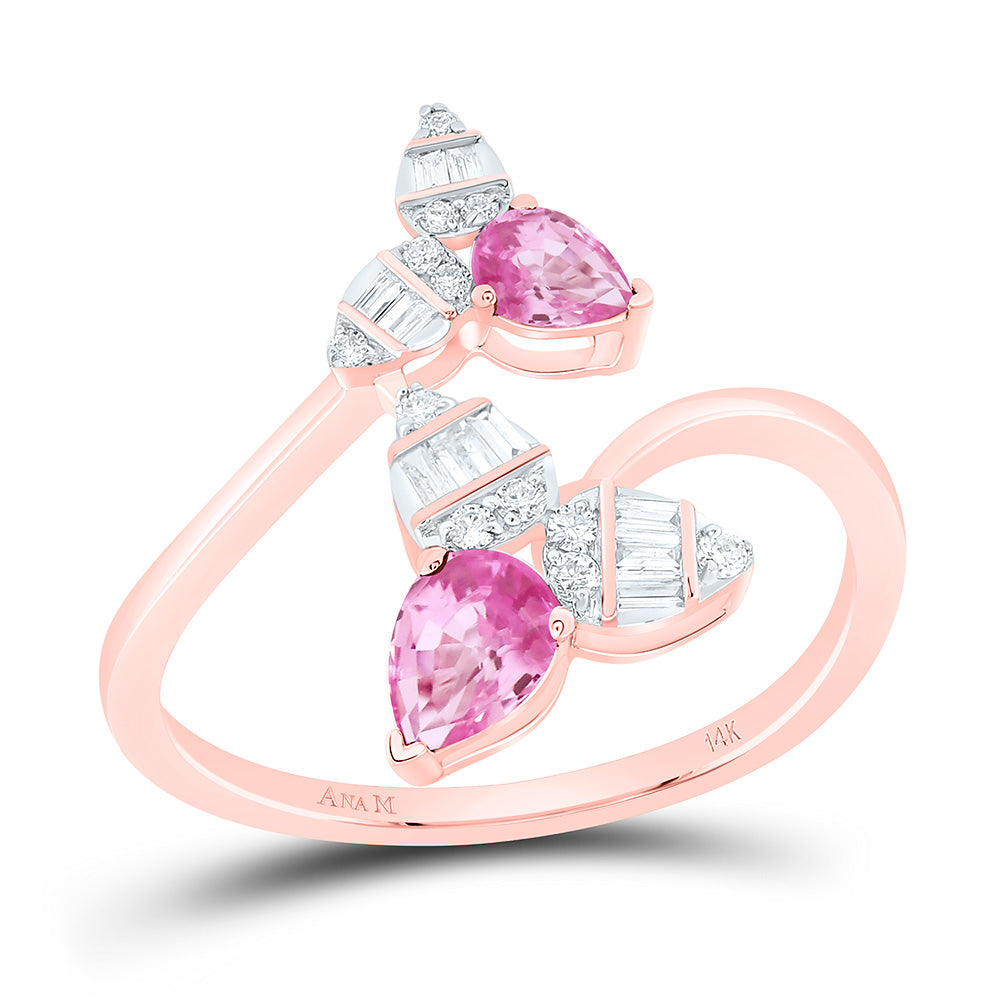 1/6CTW-NAT DIA ANA M 1/2CTW PS-PINK SAPP NAT GEM RING Daisy Joyeria