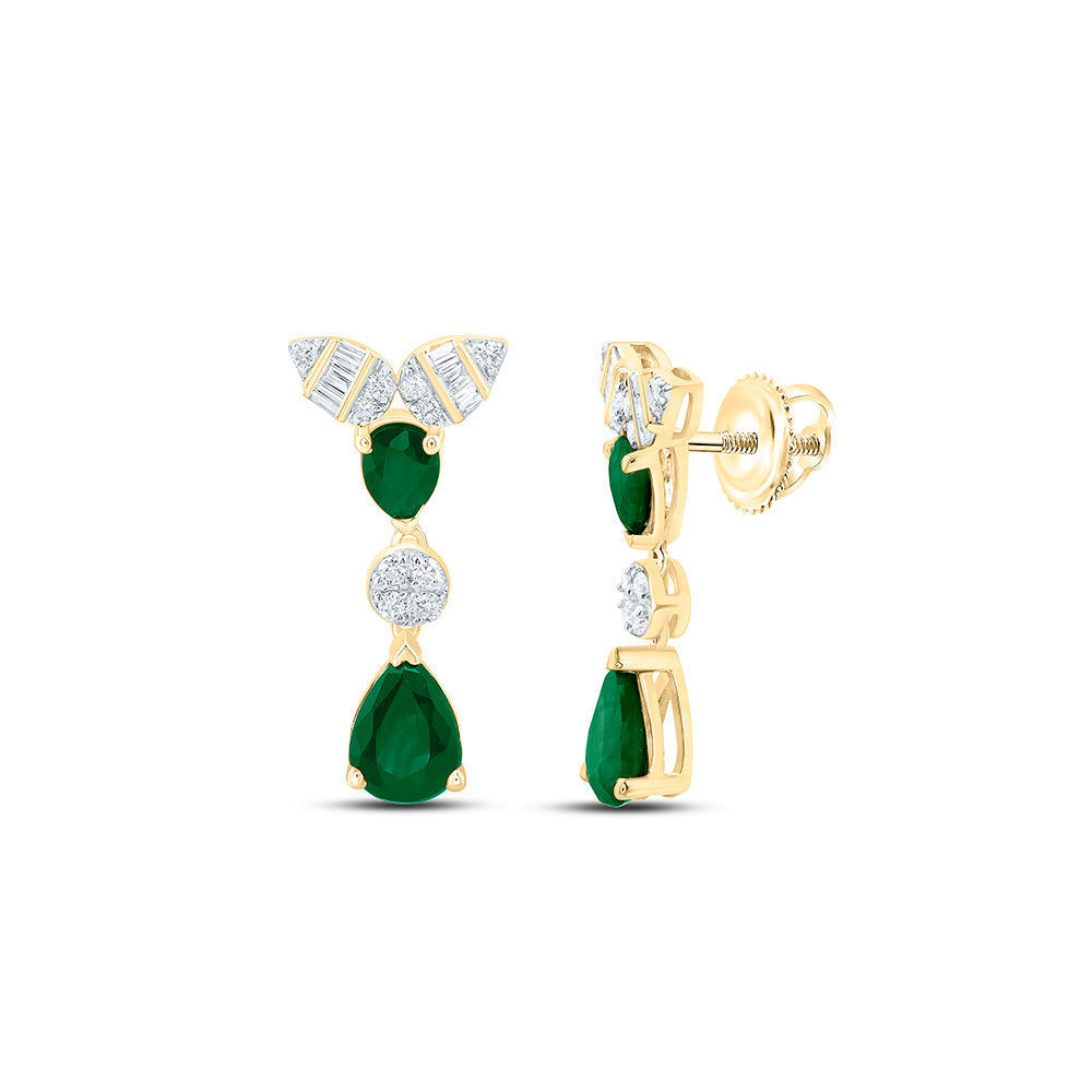 1/6CTW-NAT DIA ANA M 1CTW PS-EM NAT GEM DANGLING EARRING Daisy Joyeria