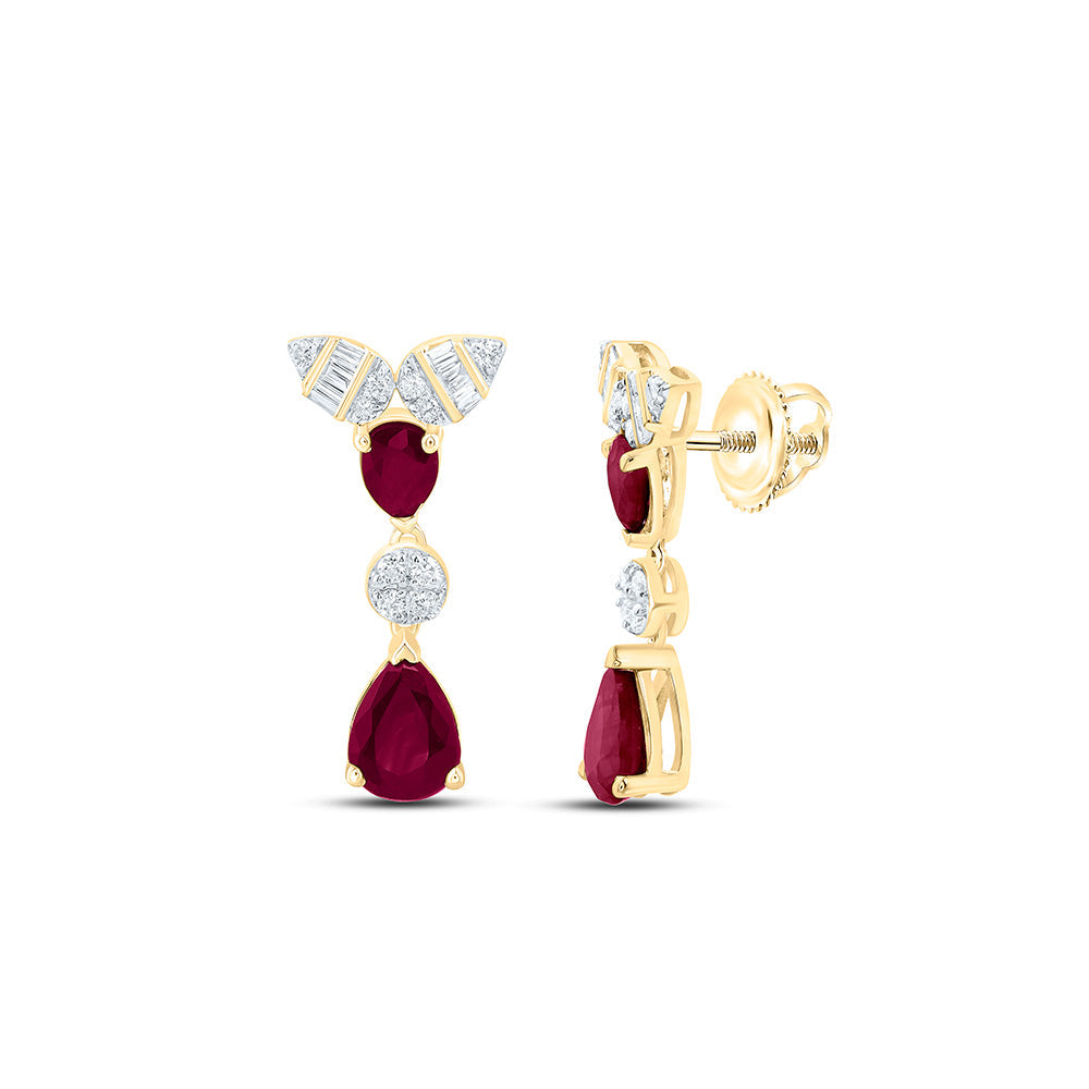 1/6CTW-NAT DIA ANA M 1CTW PS-RU NAT GEM DANGLING EARRING Daisy Joyeria